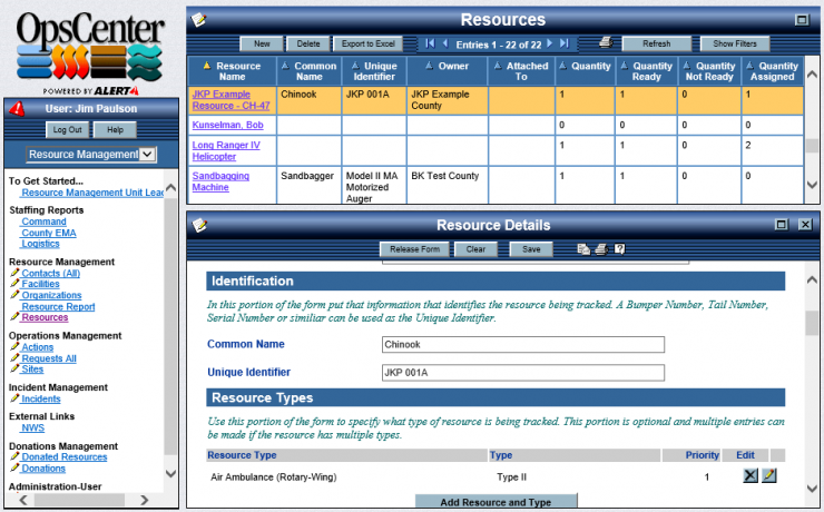 OpsCenter Resource Status Board and Form